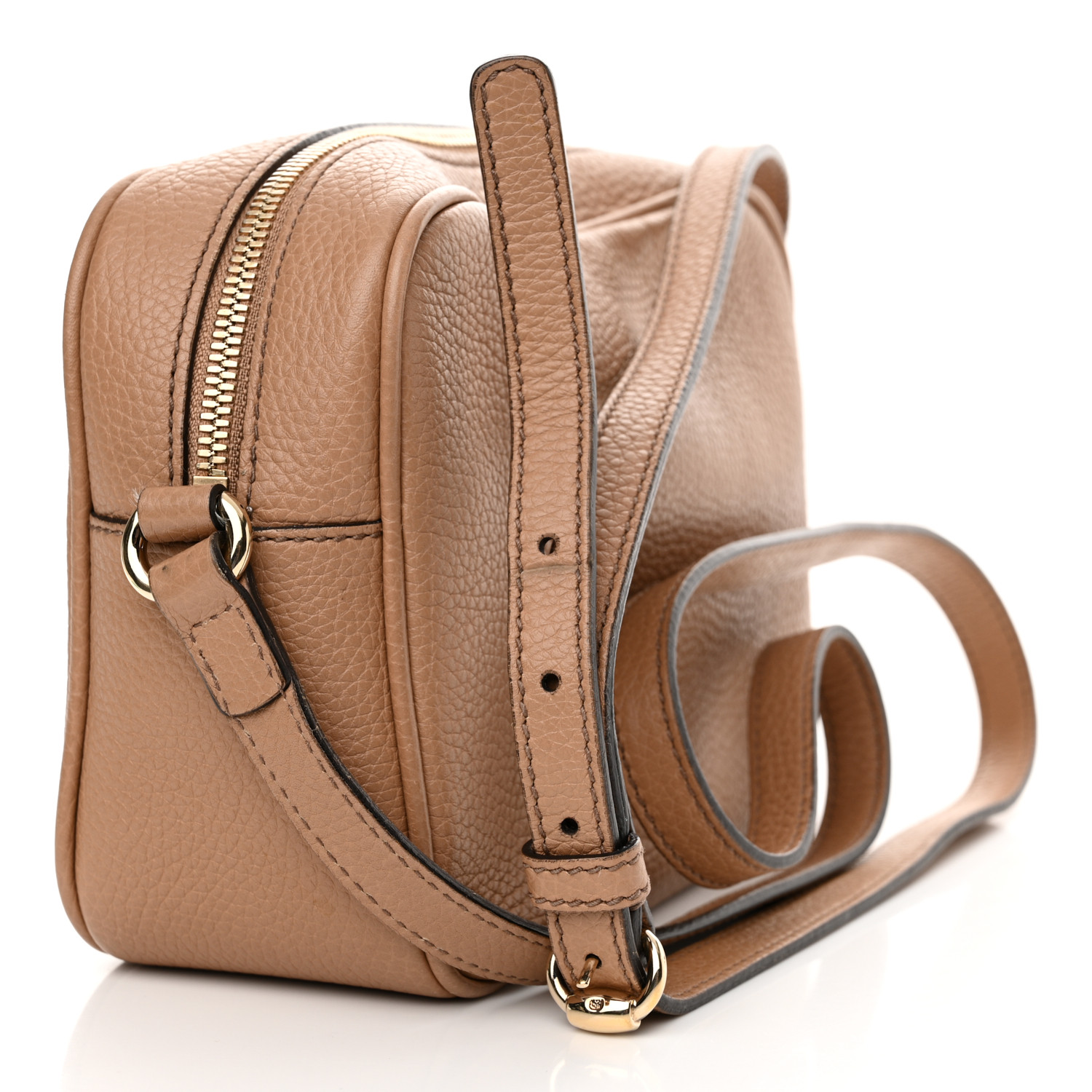 Pebbled Calfskin Small Soho Disco Bag Camelia