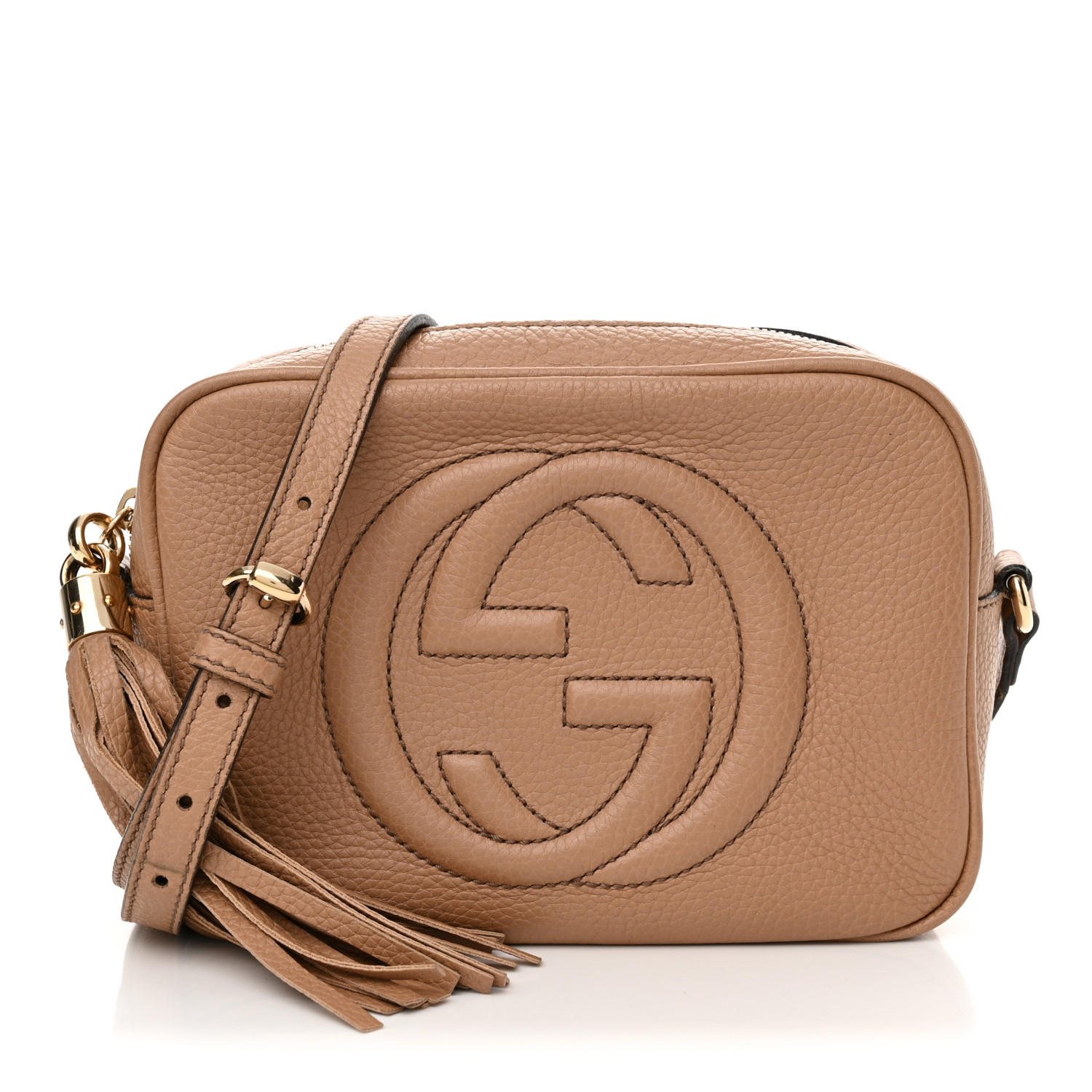 Pebbled Calfskin Small Soho Disco Bag Camelia