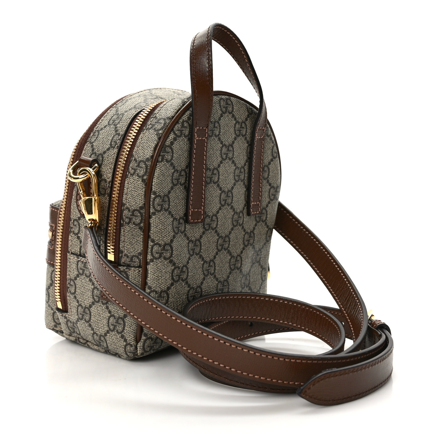 GG Supreme Monogram Azalea Calfskin Retro Interlocking G Multi-Function Bag Beige Ebony Brown Sugar