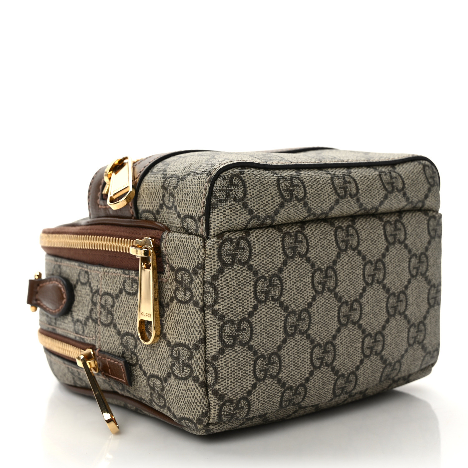 GG Supreme Monogram Azalea Calfskin Retro Interlocking G Multi-Function Bag Beige Ebony Brown Sugar