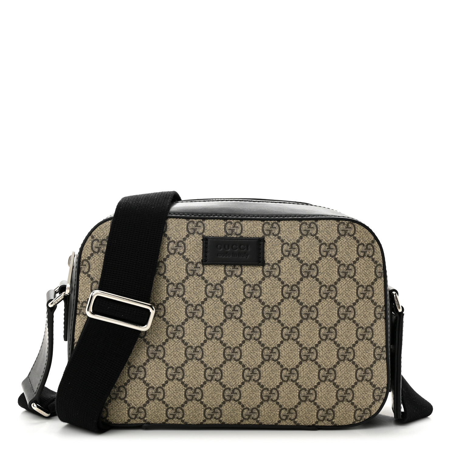 GG Supreme Monogram Camera Bag Beige Black