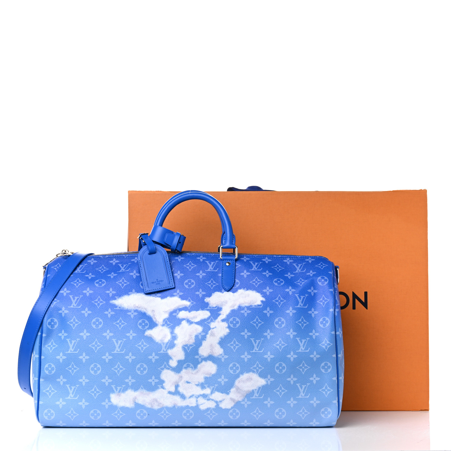 Monogram Clouds Keepall Bandouliere 50 Blue