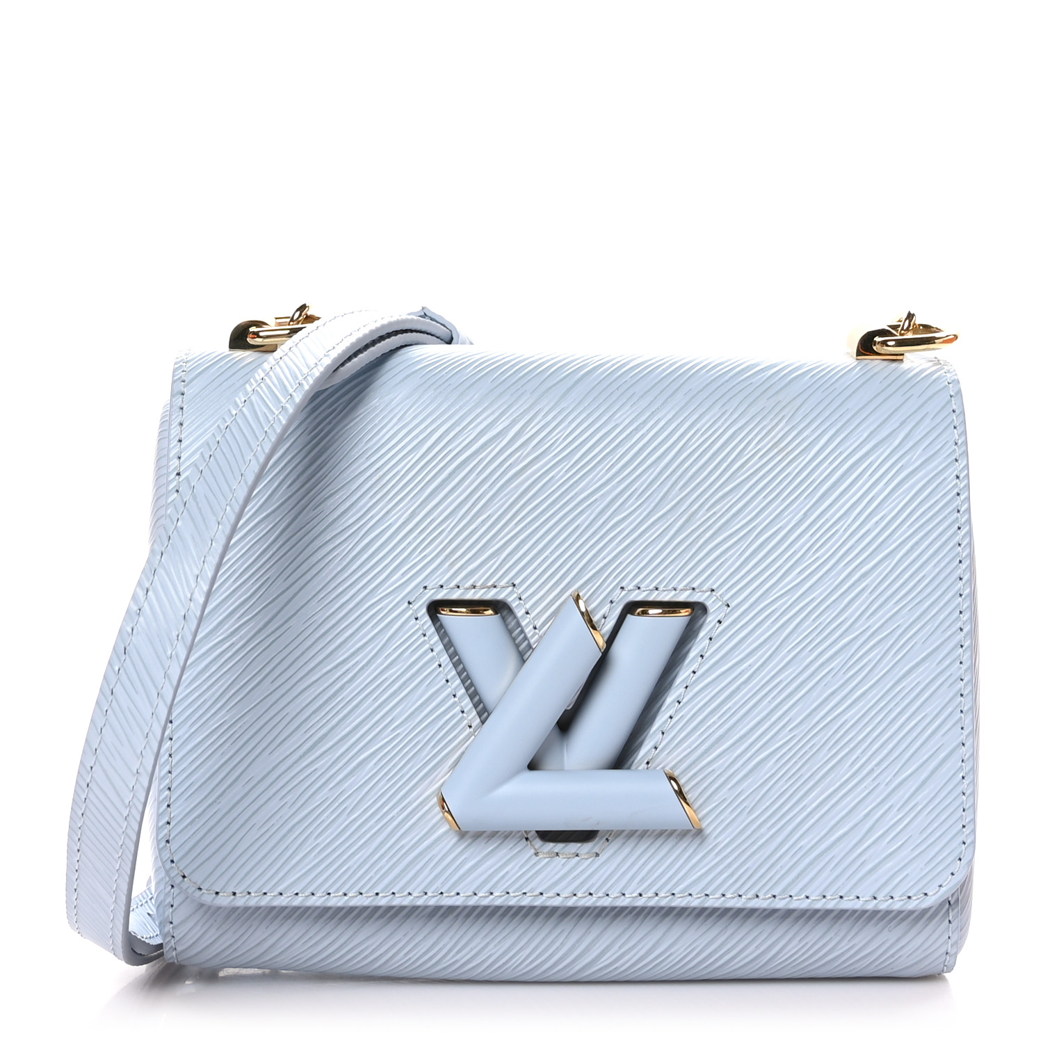 Epi Twist Shoulder Bag PM Bleu Celeste