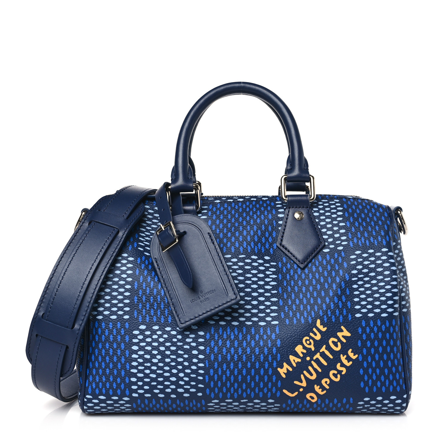 Damier Heritage Speedy Bandouliere 25 Blue