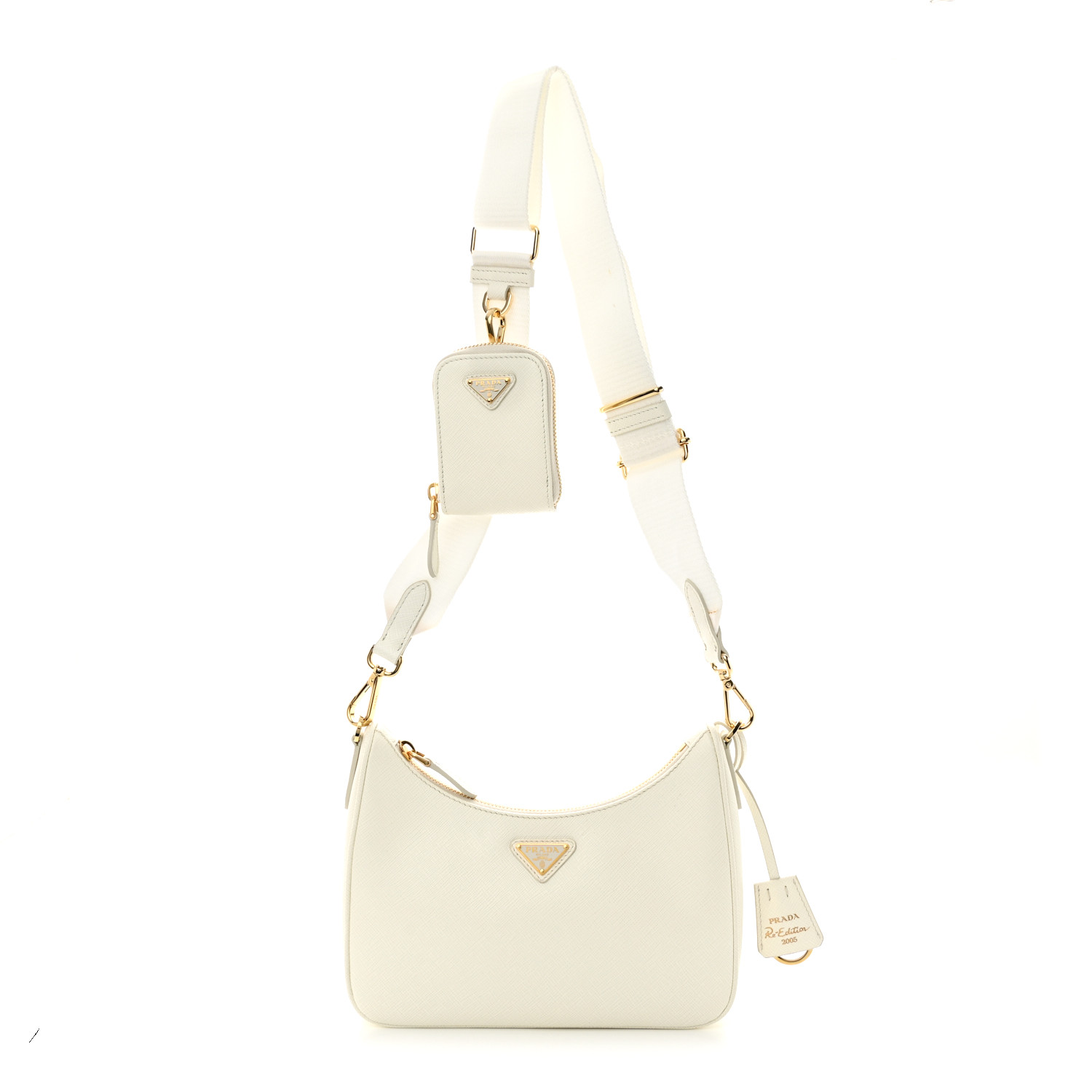 Saffiano Re-Edition 2005 Shoulder Bag White