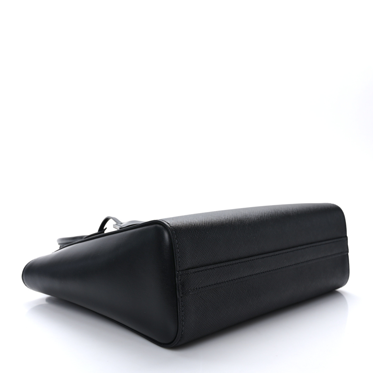 Saffiano Soft Calfskin Small Zippered Tote Black