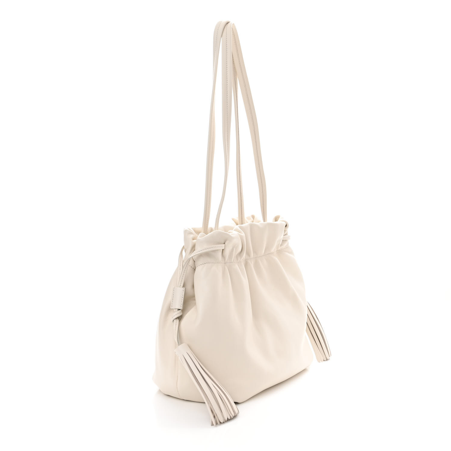 Nappa Drawstring Tote White