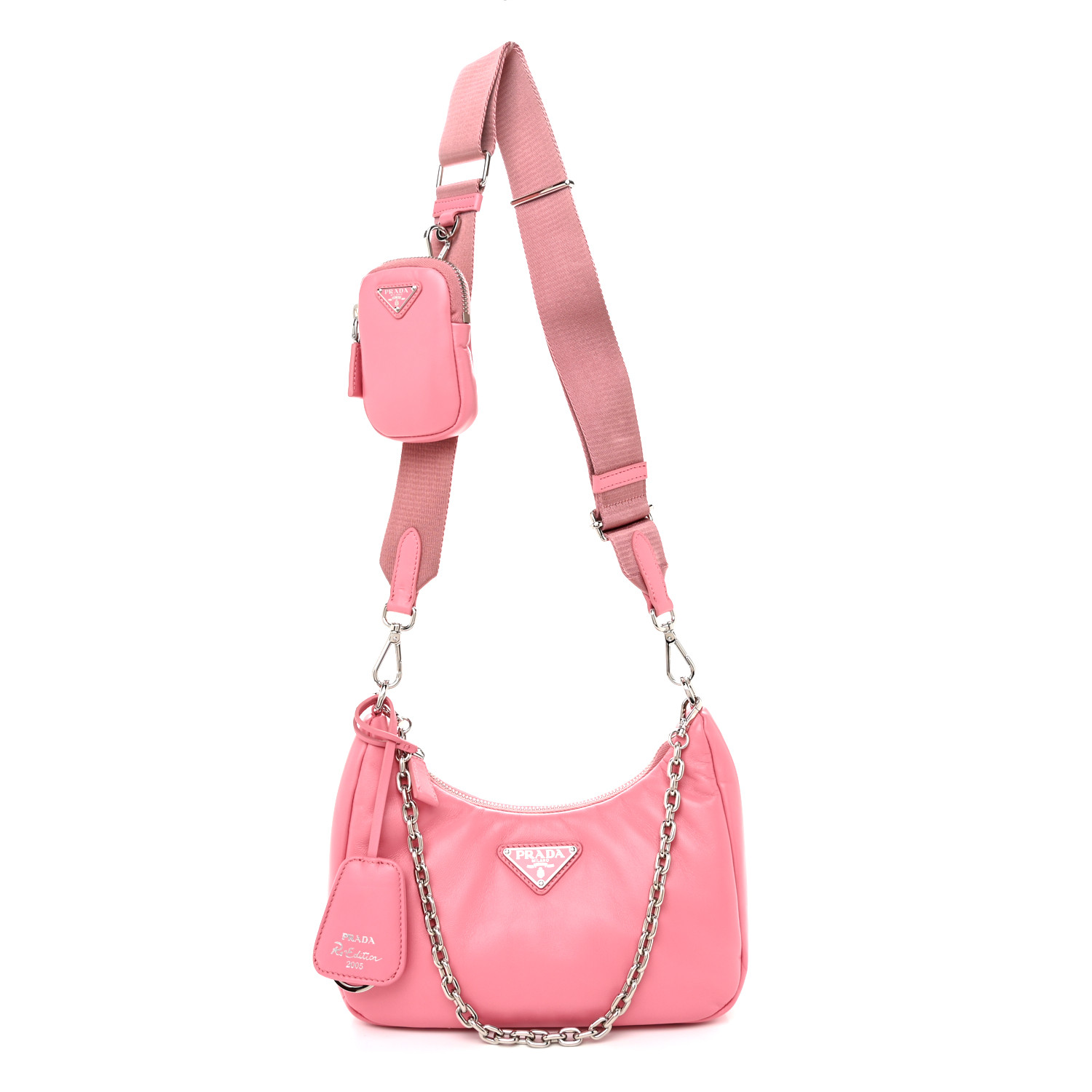 Nappa Soft Padded Re-Edition 2005 Shoulder Bag Geranio