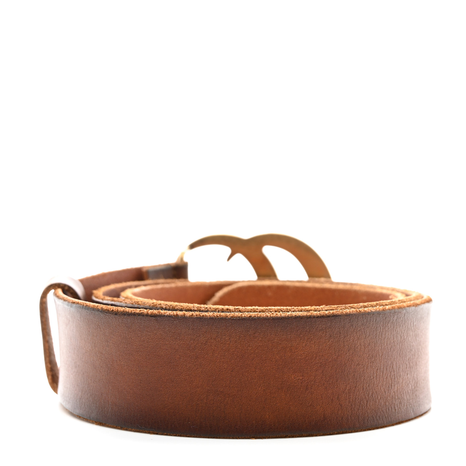 Faded Calfskin Double G Belt Cuir