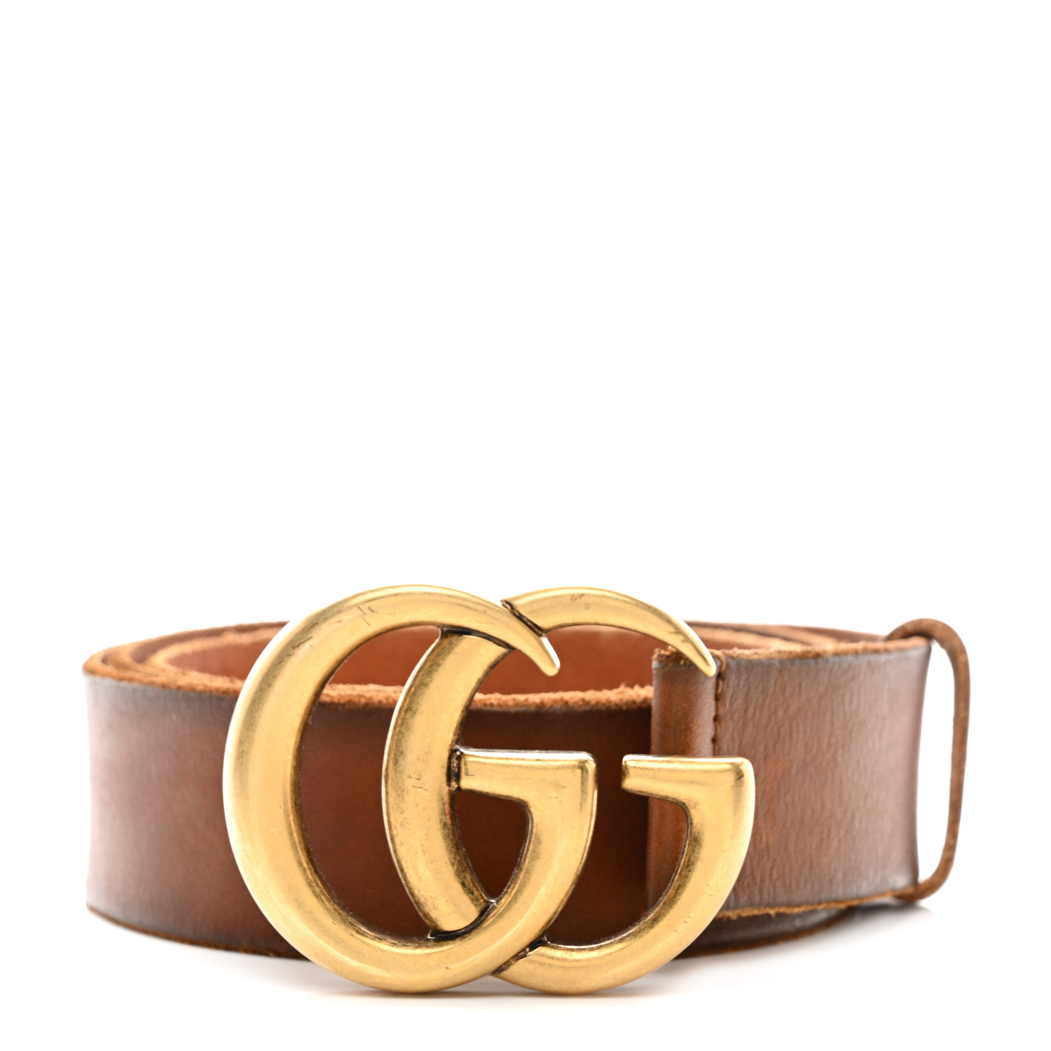 Faded Calfskin Double G Belt Cuir