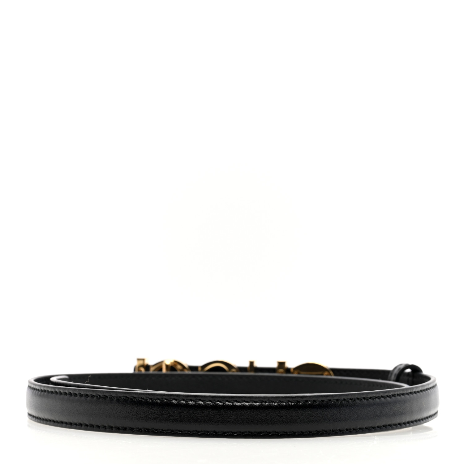 Plutone Calfskin Gucci Buckle Thin Belt Black