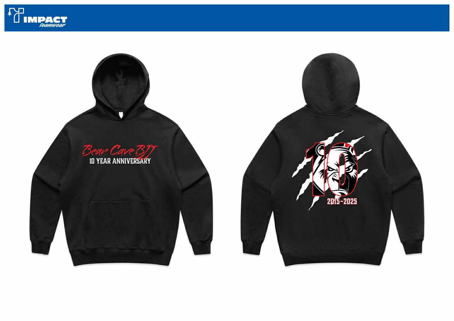 Bear Cave BJJ 10 Year Anniversary Hoodie - Youth 