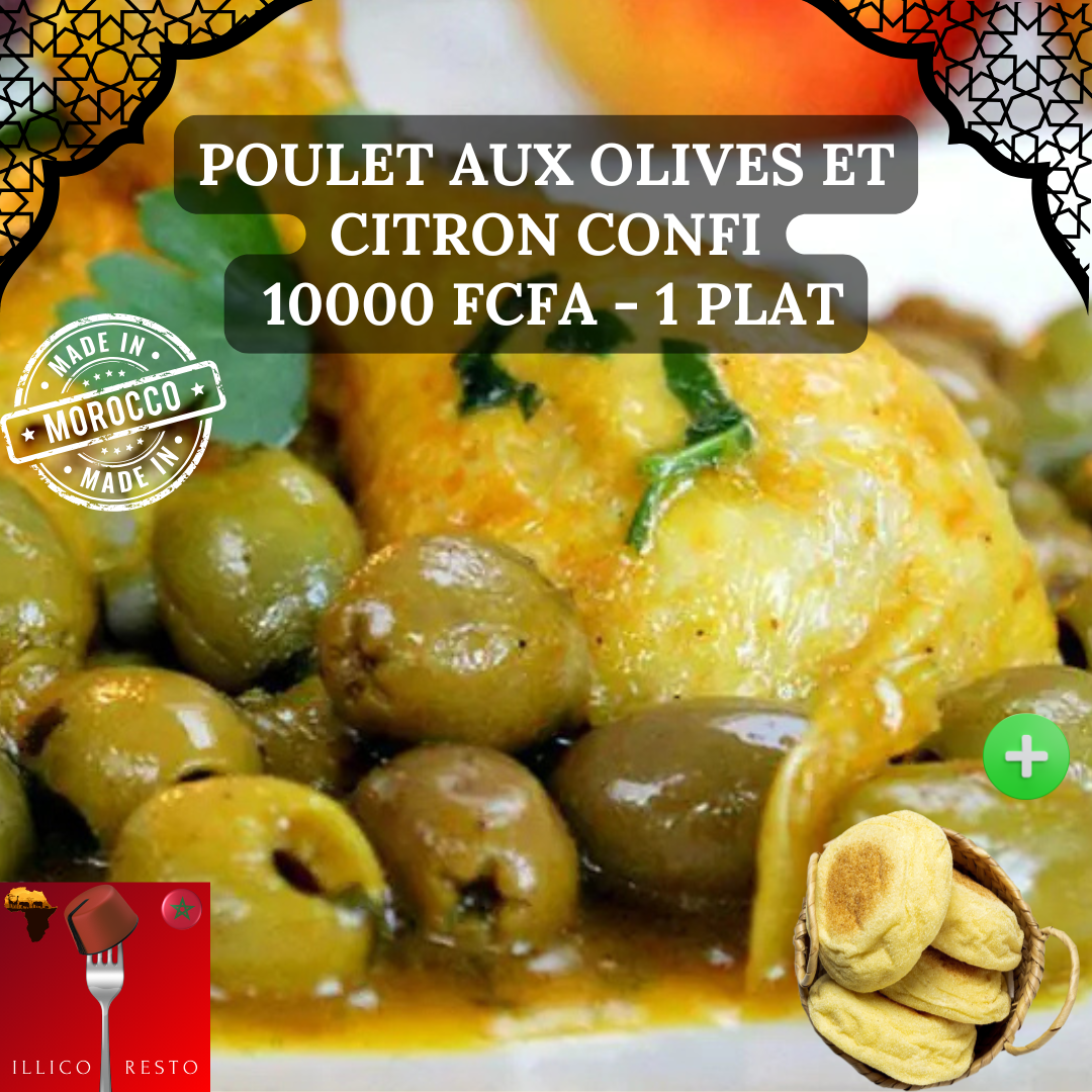 Poulet aux olives et citron confit