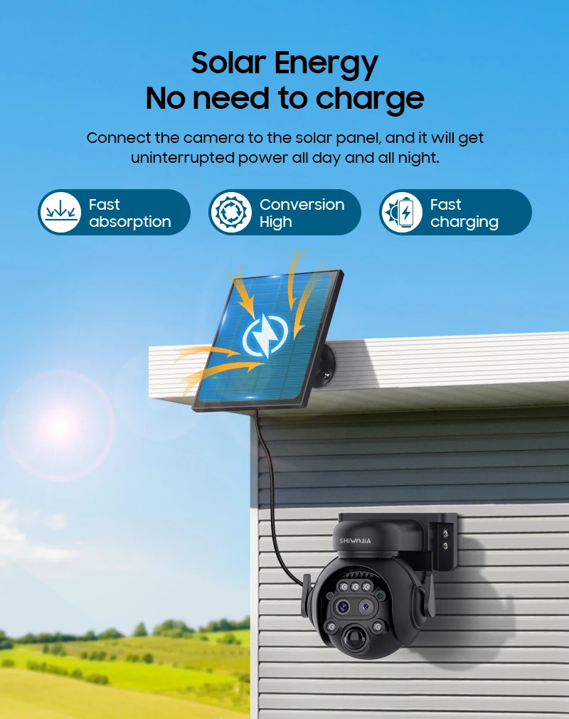Camara seguridad solar, alta resolución, doble optica, zoom 12X