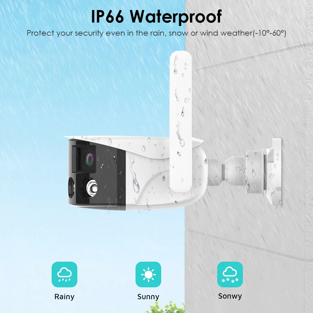 Cámara de vigilancia Wi-Fi exterior y interior IP66, panoramica, conexion inhalambrica o UTP