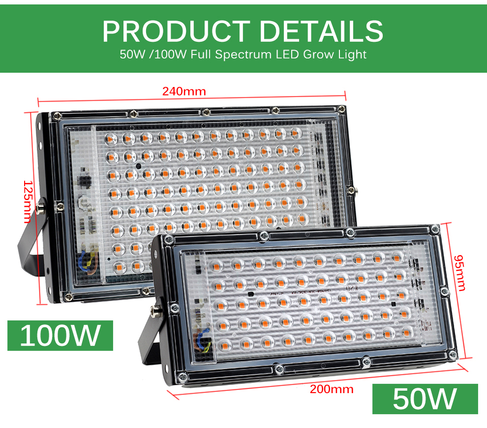 Focos Grow Light ( crecimiento plantas ) LED interiores y exteriores 