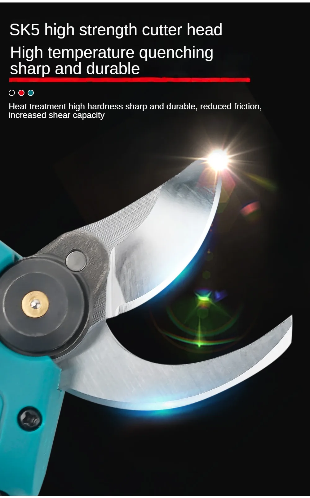 Tijera de poda con acumuladores de Litio