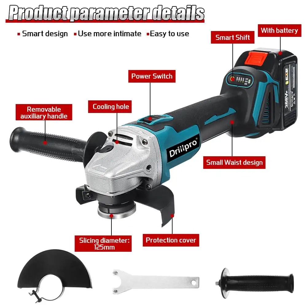 Radial con discos de 125 mm. y acumuladores de Litio