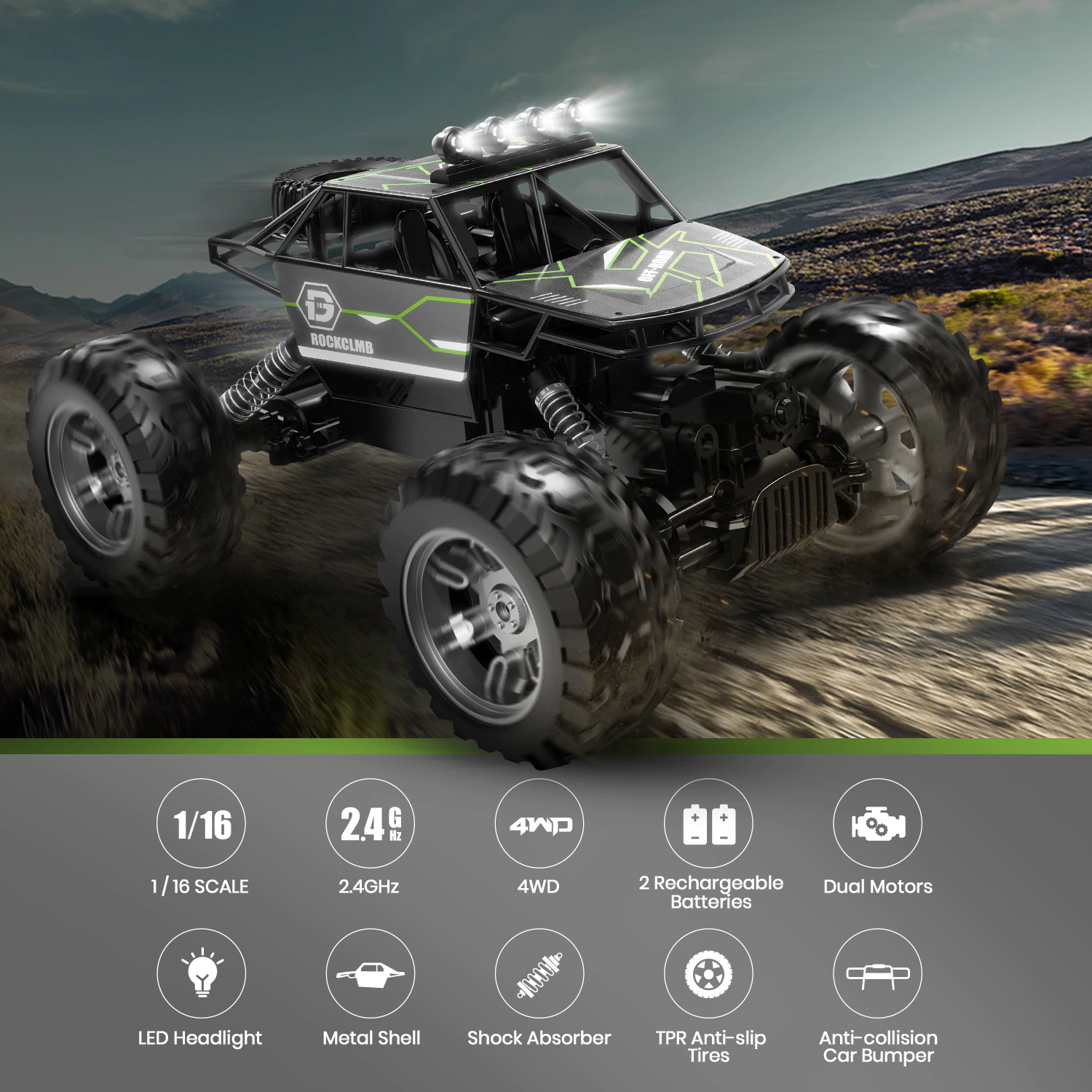 Vehiculo todoterreno, 4WD, radiocontrol