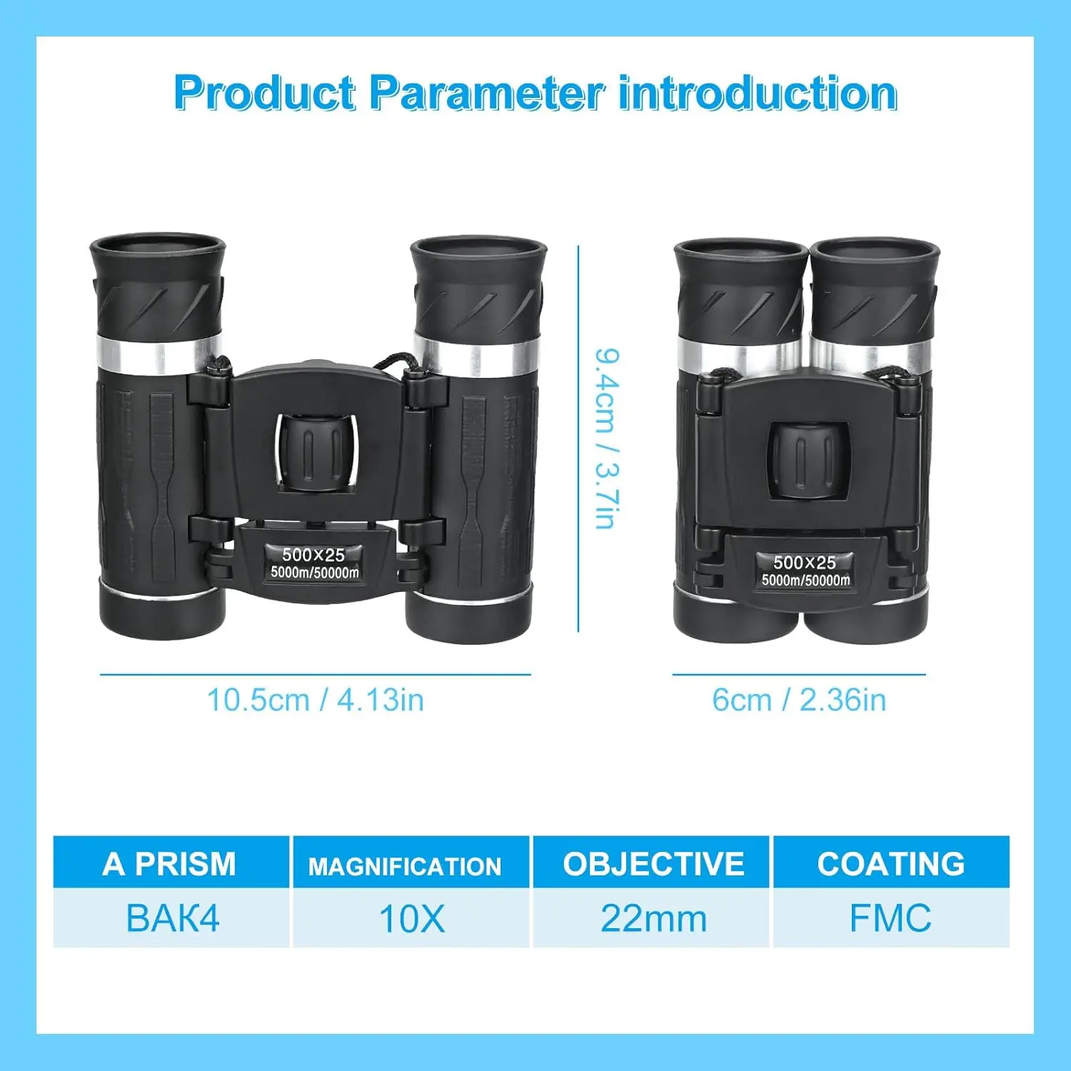 Binocular 10 x 25 de bolsillo 