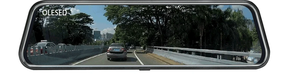 Camara delantera y trasera de coche, espejo con doble monitor