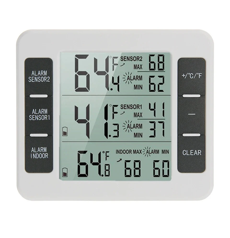 Termometro digital inhalambrico con 1 o 2 sensores externos