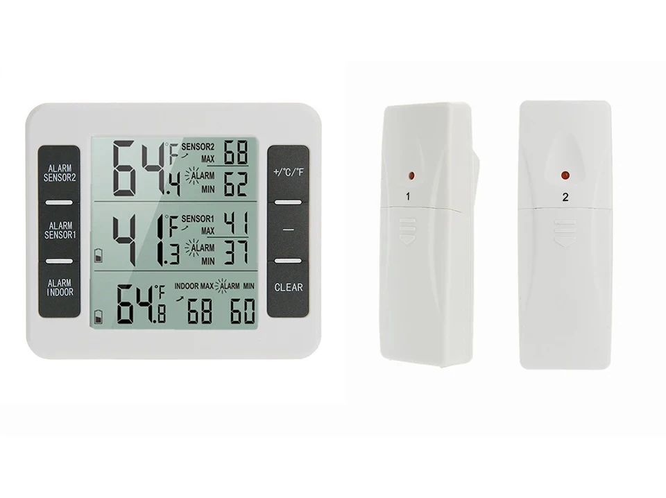 Termometro digital inhalambrico con 1 o 2 sensores externos