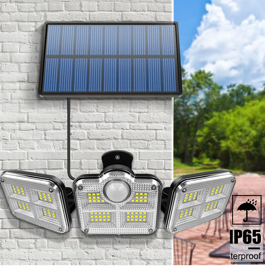 Foco solar 4 elementos con mando a distancia y detector movimiento PTZ