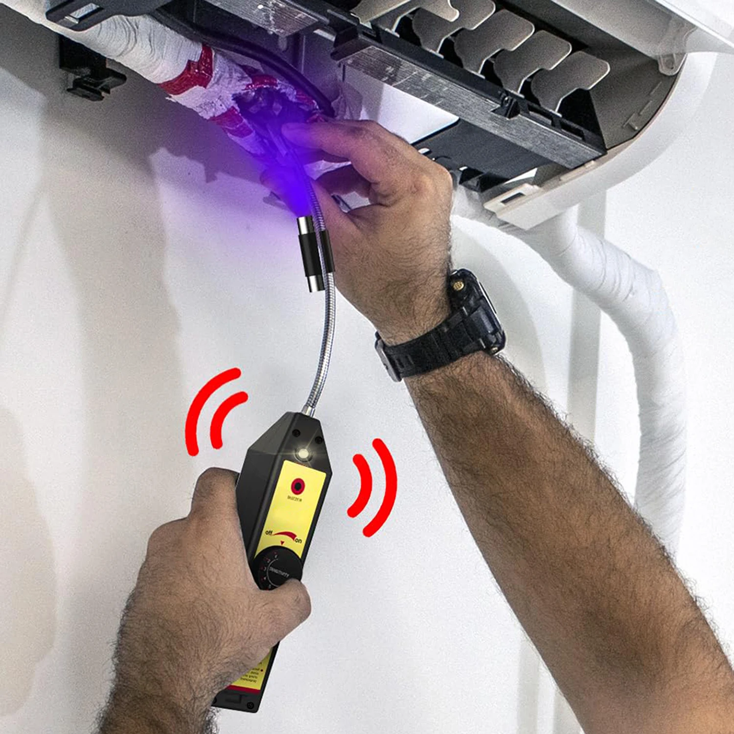 Detector de fugas Freon, CFC, HFC, Gas halógeno Refrigerante, Monitor de aire acondicionado R22a R134a