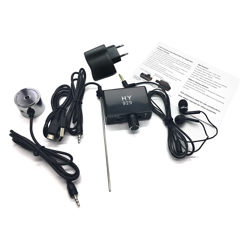 Sensor detector de fugas de agua, Kit probador con Monitor de fugas de los tubos de agua con sondas duales, localizador con auriculares de alta sensibilidad