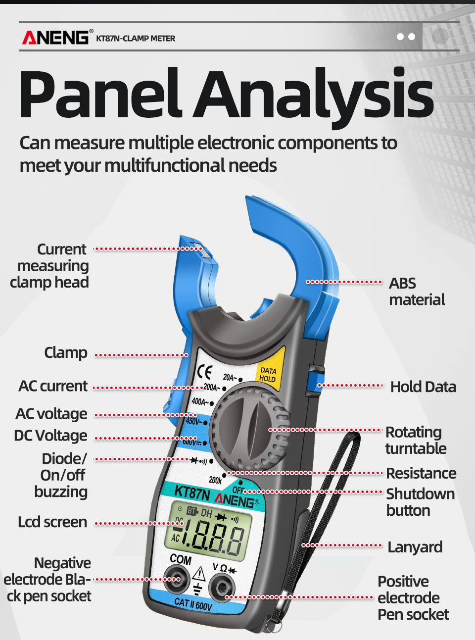 Multimetro digital CA 600v