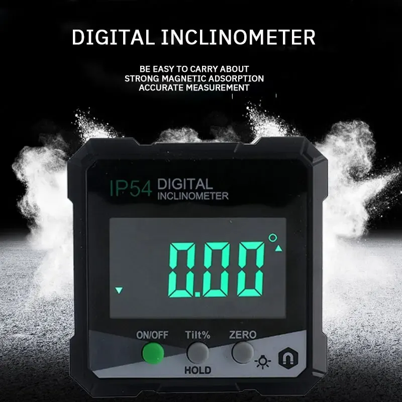 Inclinometro con pantalla Digital, medición de precisión con retroiluminación, transportador de succión magnética, medidor de ángulos,