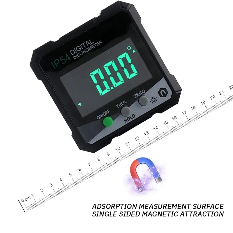 Inclinometro con pantalla Digital, medición de precisión con retroiluminación, transportador de succión magnética, medidor de ángulos, 