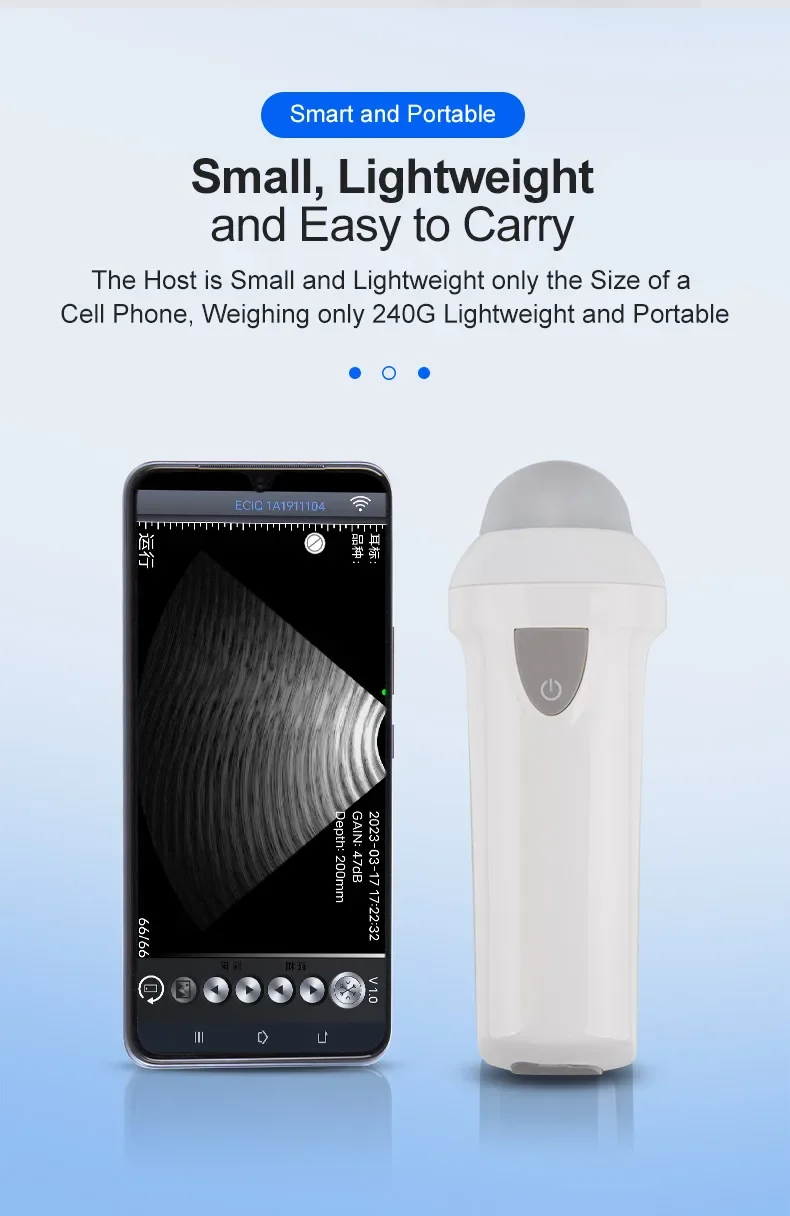 Ecografo Veterinario. Escáner de ultrasonido veterinario inalámbrico portátil, máquina de ultrasonido de mano, prueba de embarazo mecánica, cerdo, oveja, Android, nuevo