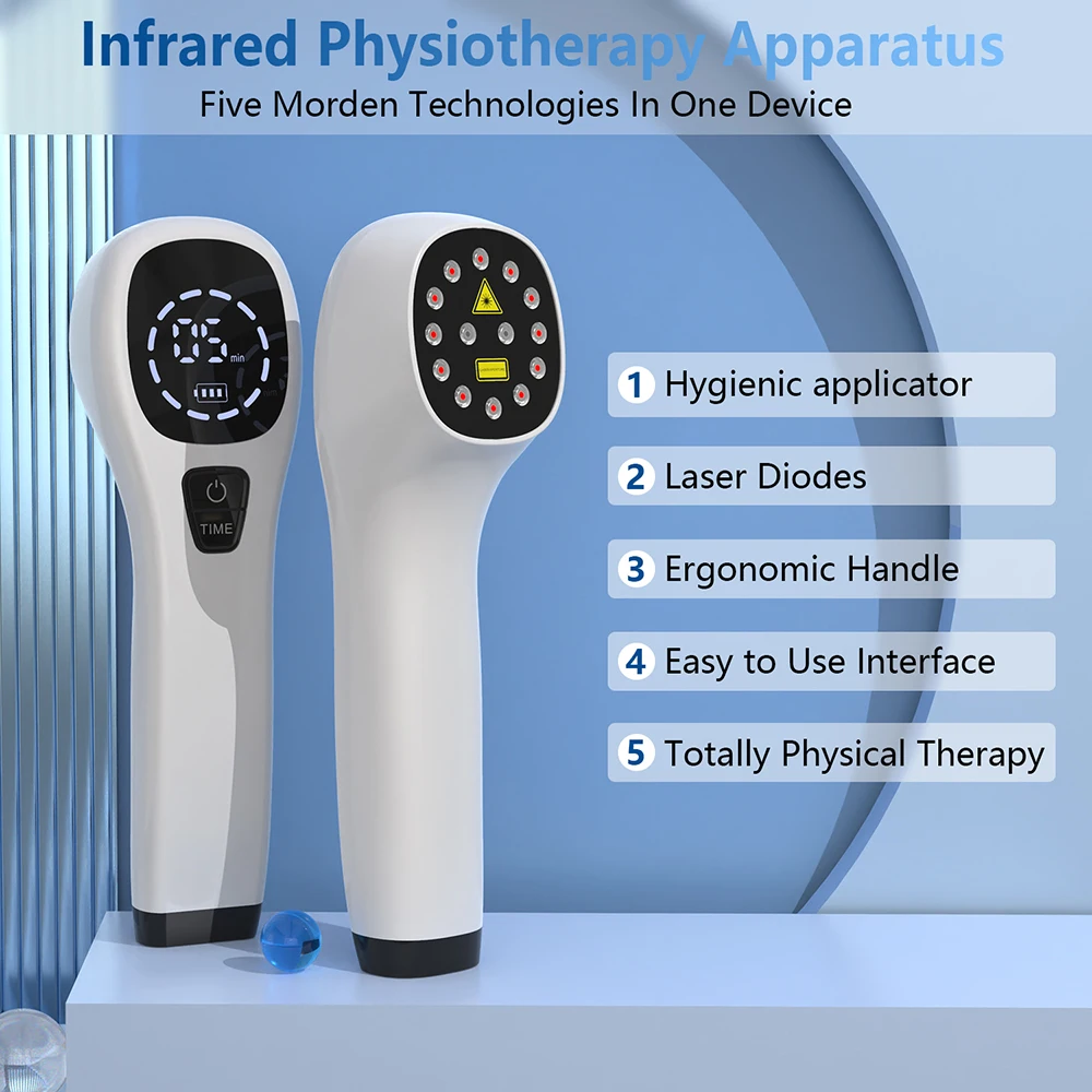 Dispositivo de terapia láser para el dolor corporal, equipo de fisioterapia LLLT de 2x808nm para alivio del dolor de rodilla, artritis, hombro congelado, tratamiento de mascotas