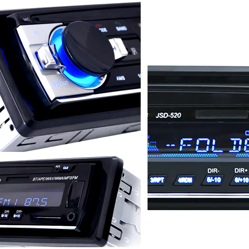 AutoRadio estéreo Digital, reproductor MP3, 1 din, Bluetooth, 60w x 4, FM, Audio, música, USB/SD, entrada auxiliar 