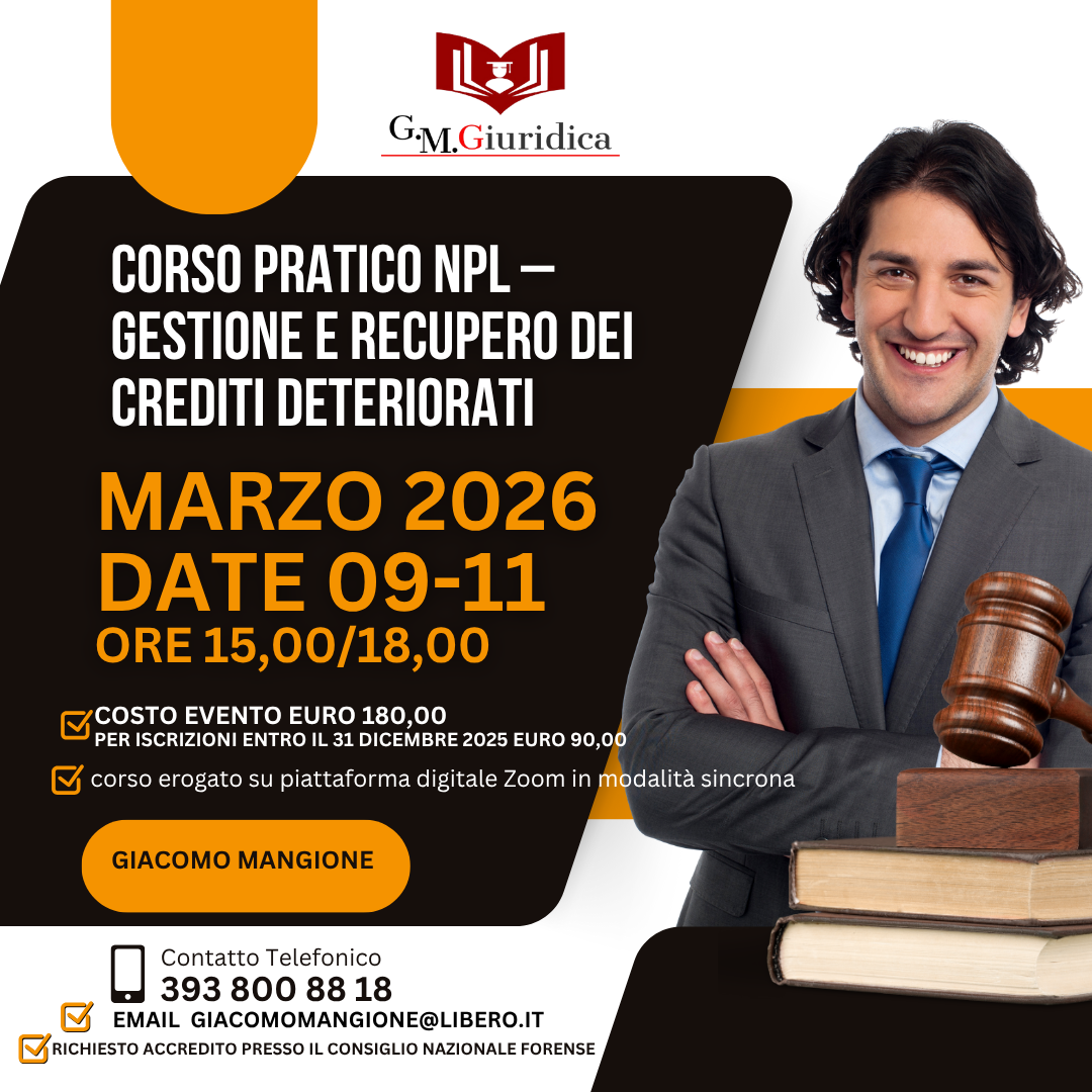 Corso pratico NPL – Gestione e recupero dei crediti deteriorati