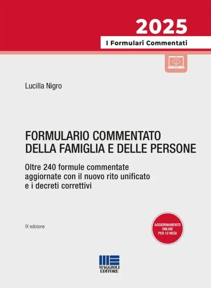 Formulario commentato della famiglia e delle persone 2025