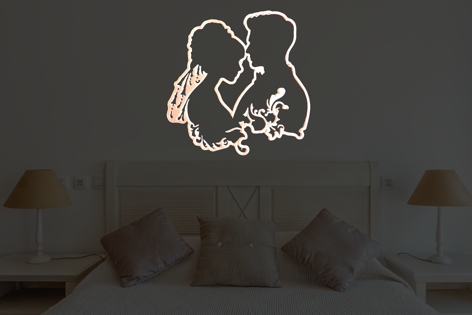 Wedding Couple wall art (Glow in the dark)
