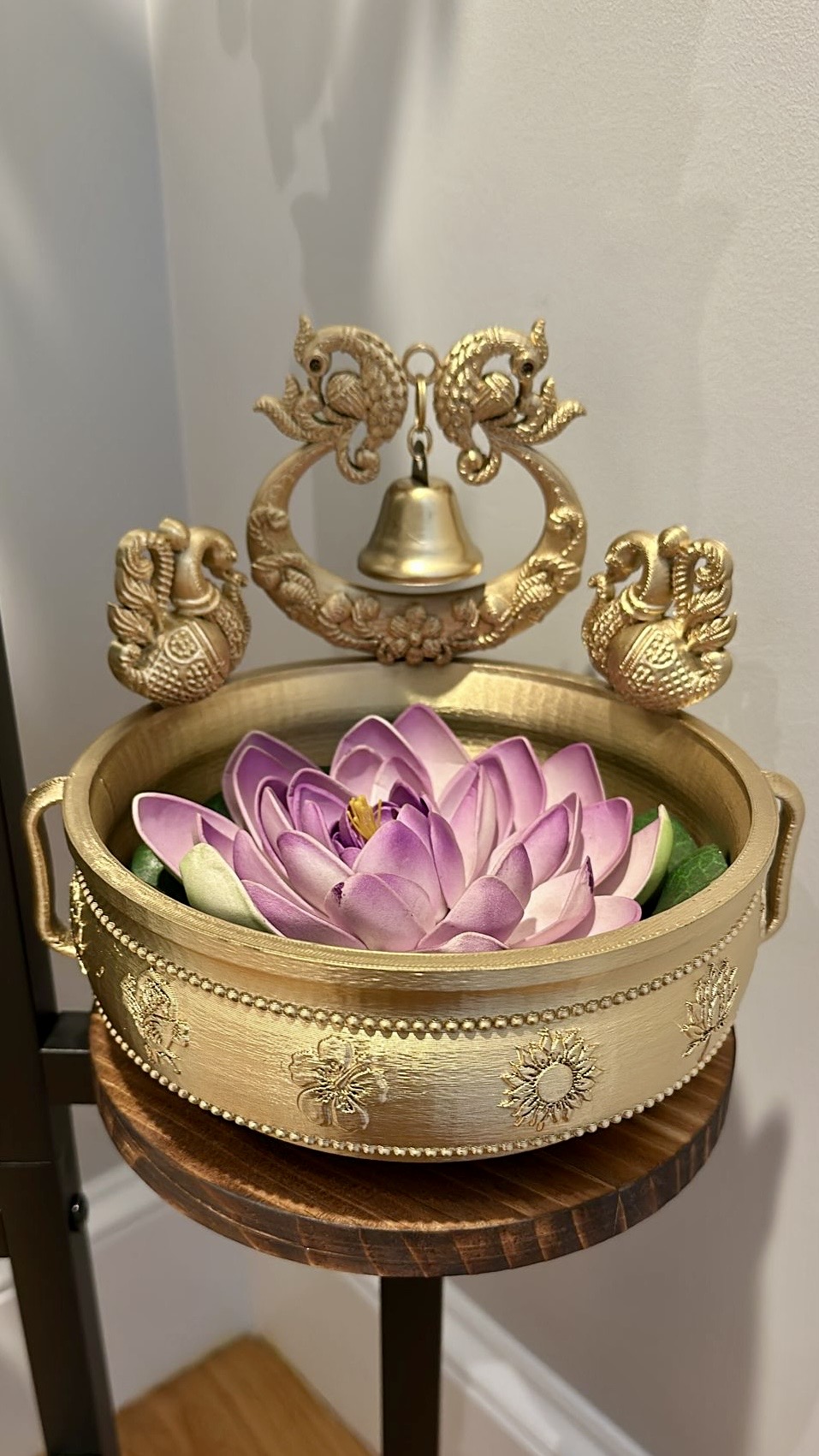 Urli bowl with bronze bell