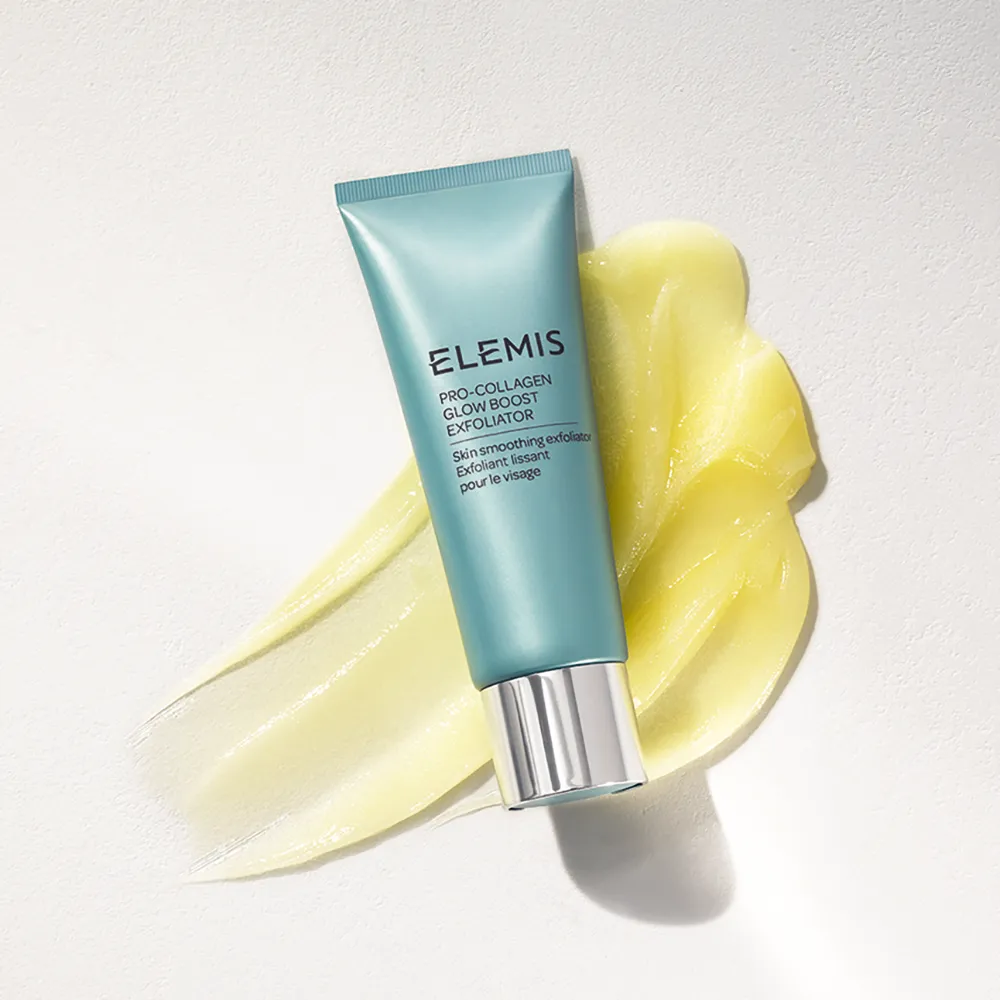 Elemis Pro-collagen Glow Boost Exfoliator This glow-boosting exfoliator shares the same blend of nourishing oils and waxes as our bestselling Pro-Collagen Cleansing Balm,