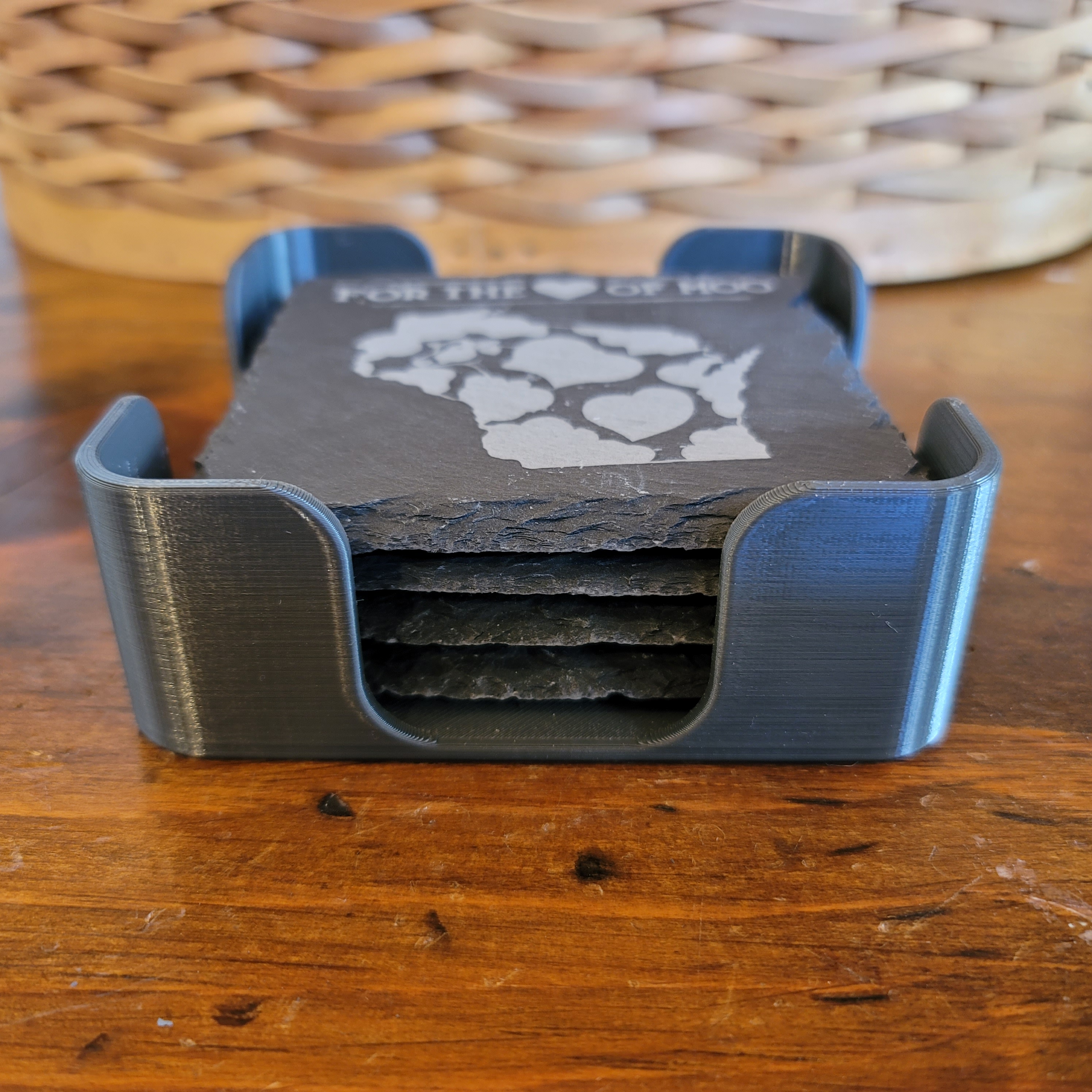 Slate Coasters - For the ♥️ of Moo - 4 pack