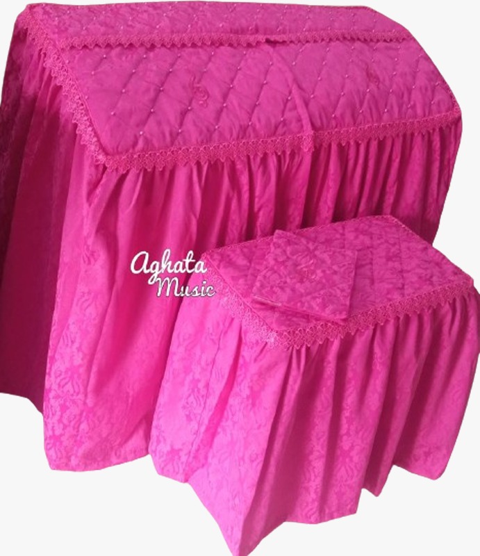 Capa Para Órgão Eletrônico Master Luxo Renda Gripir Perola Rosa Pink