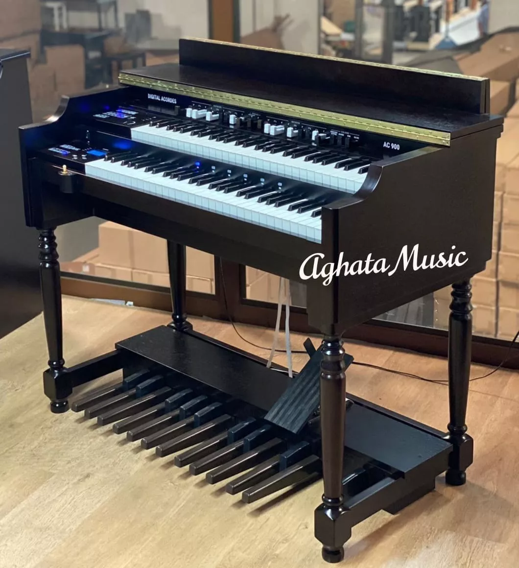 Órgão Digital Acordes AC900 vintage Drawbars USB e Bluetooth Marrom Fosco
