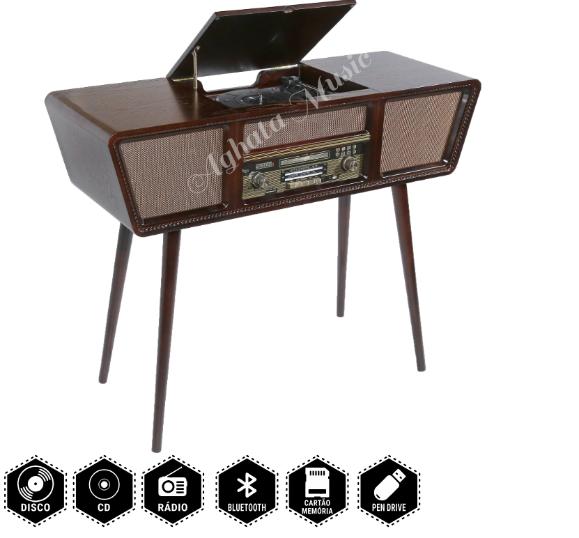Gramofone Retrô Vintage CD/USB/BLUETOOTH