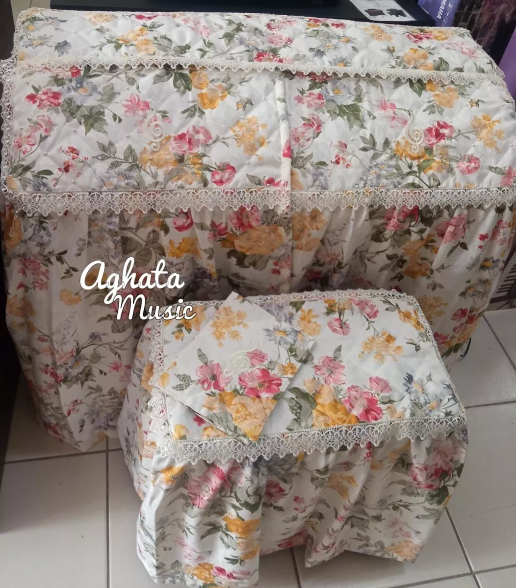 Capa Para Órgão Eletrônico Master Luxo Renda Gripir Floral