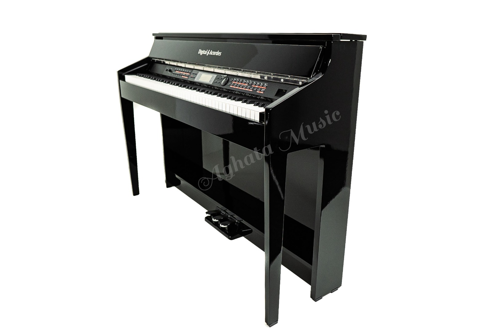 Piano Digital Armário preto alto brilho teclas pesadas ação martelo