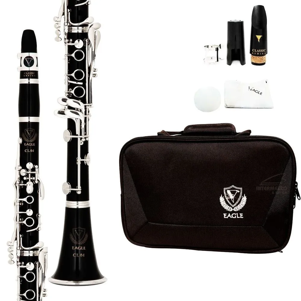 Clarinete Sib 17 chaves com estojo e acessórios