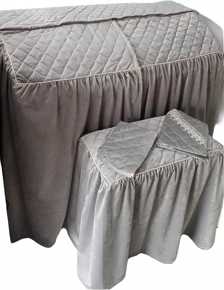 Capa Para Órgão Eletrônico Master Luxo Veludo Cinza