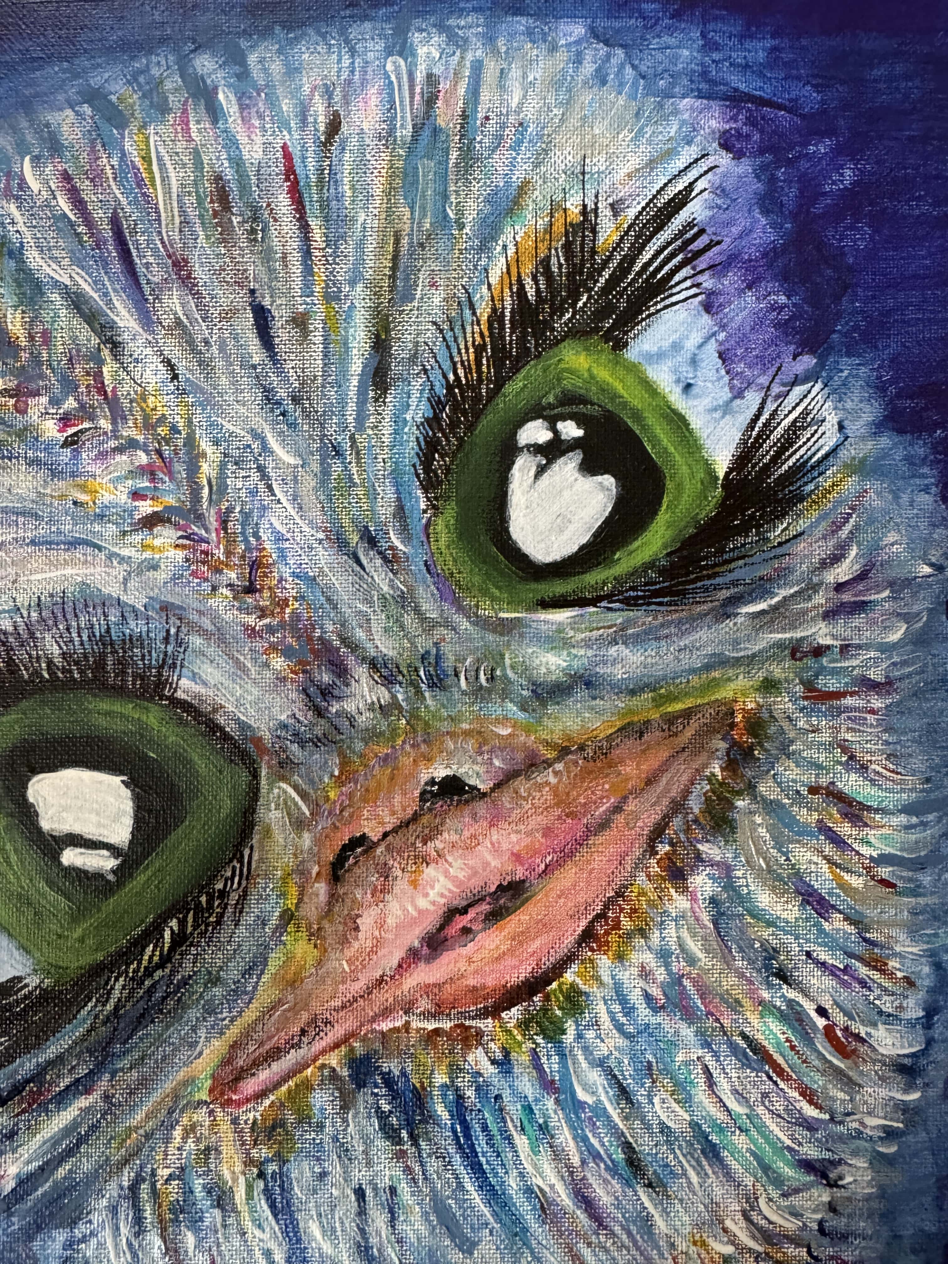 Ostrich Acrylic Painting